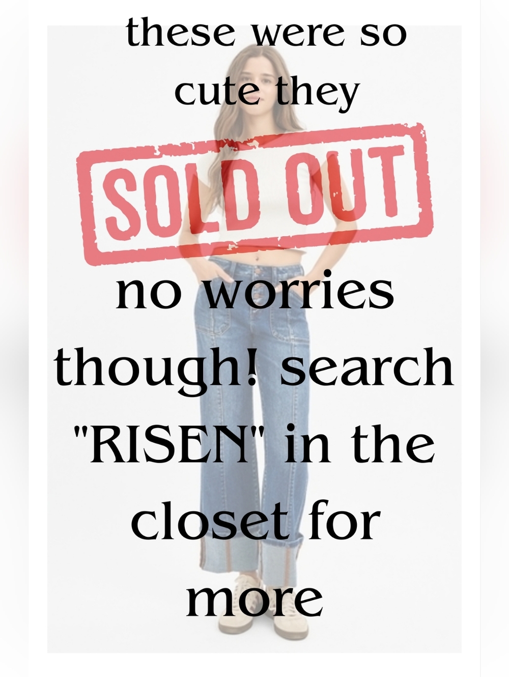 Risen HR Dark Wash Button Fly Front Seam Wide Cuff Straight Jeans Various NEW